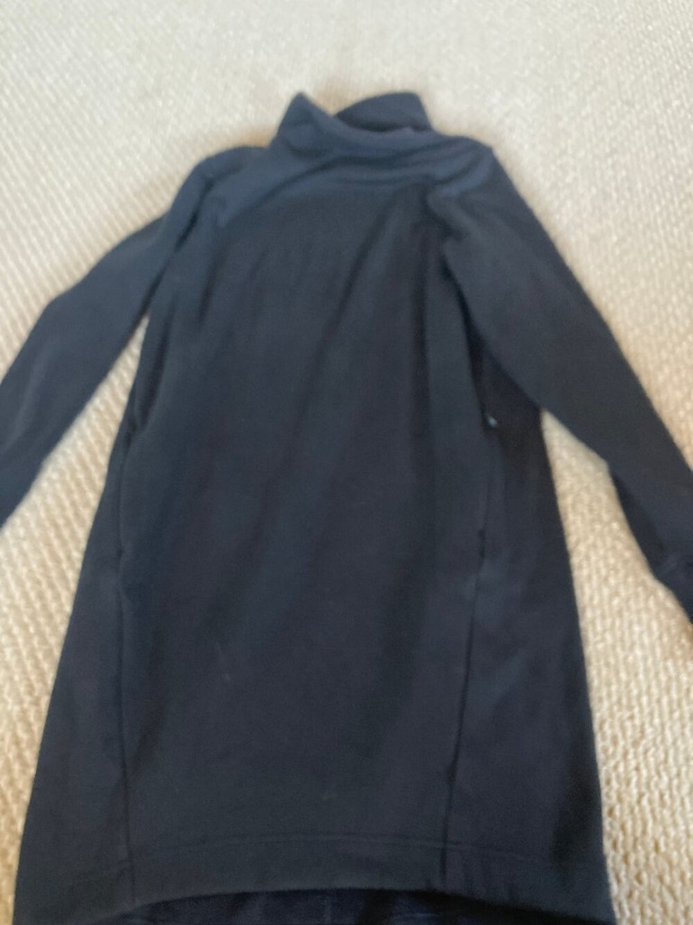 Athleta Women Cozy Karma Asym Sweatshirt Dress Black Thumbholes Warm Soft S